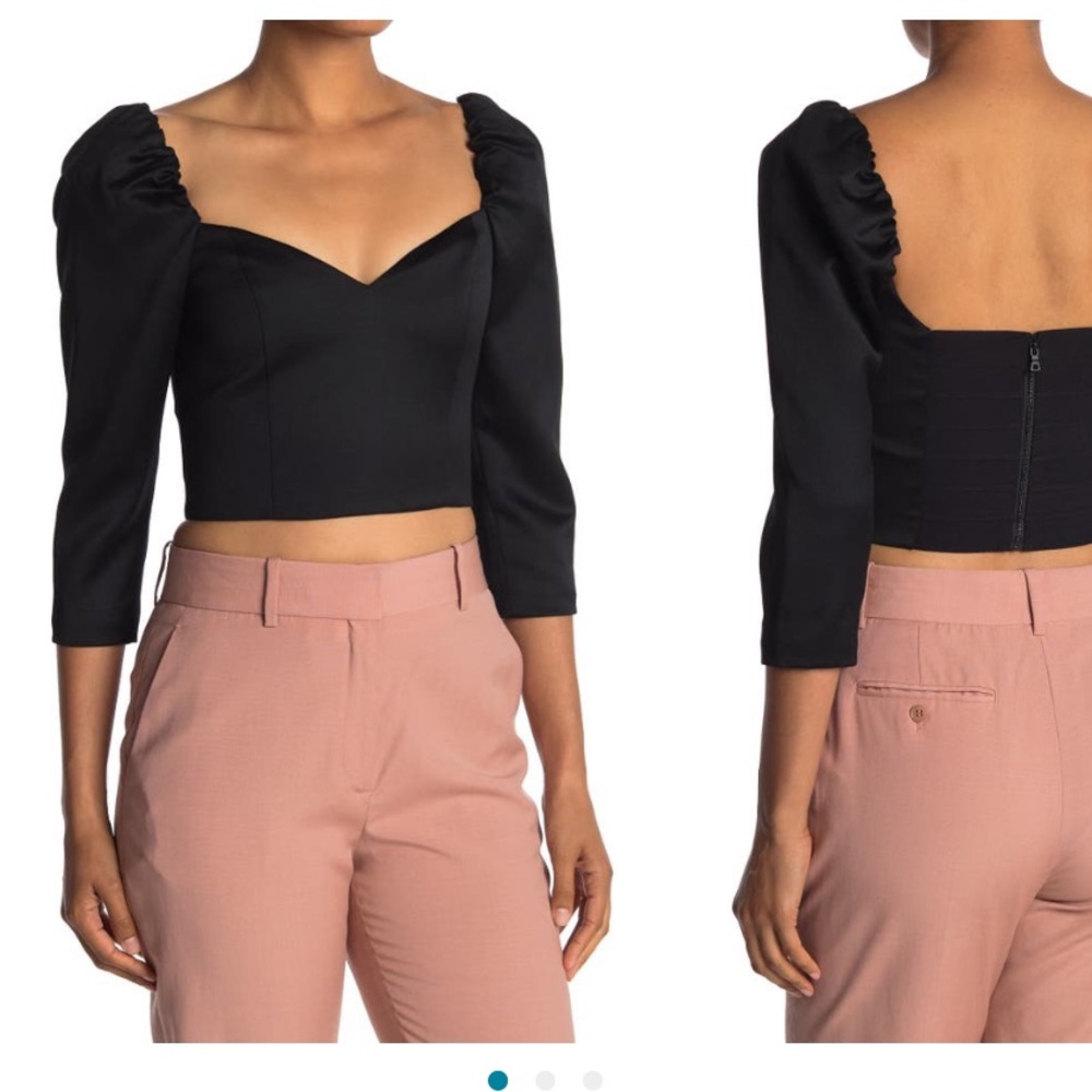ALICE AND OLIVE Solange Puff Sleeves Crop Top